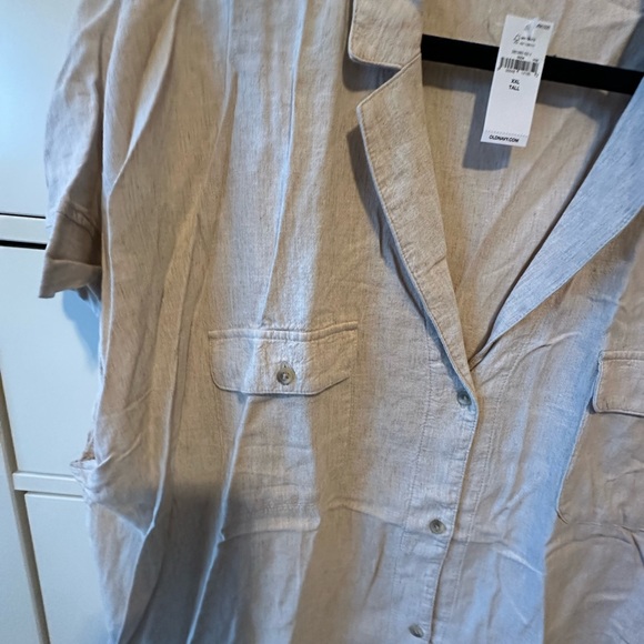 Old Navy utility button-down linen NWT top size XXL tall - Picture 4 of 6